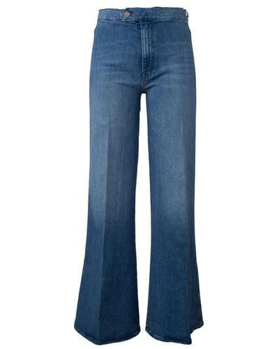 Mother Light Blue Washed Palazzo Jeans