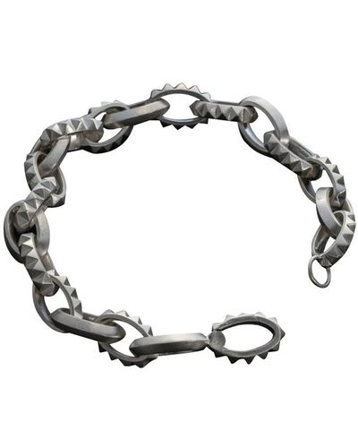 LEONY Oval Smooth And Stud Bracelet Accessories - Metallic