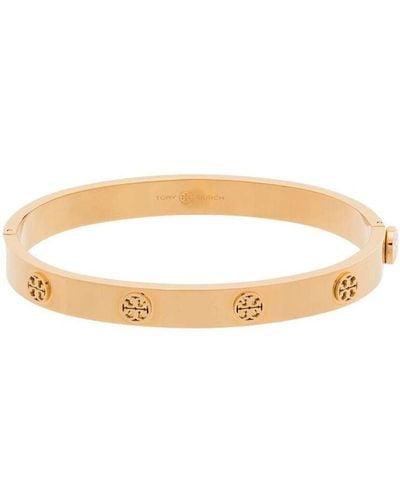 Tory Burch Colored Steel Bracelet With Logo - Gray