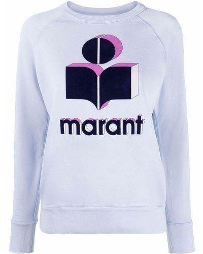 Isabel Marant Logo-print Crew-neck Sweatshirt - Blue