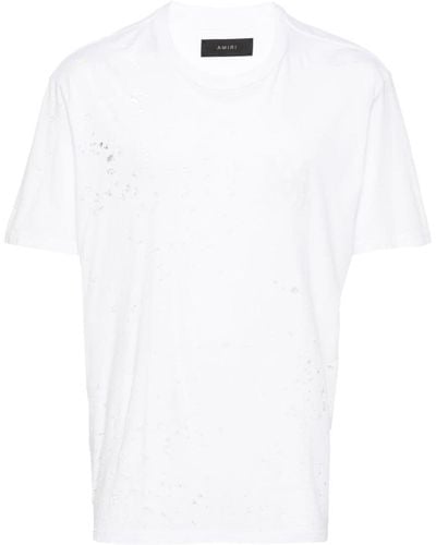 Amiri Distressed Effect T-Shirt - White