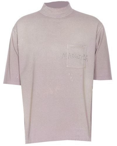 Maison Margiela Handwritten Logo T-Shirt With Written Text - Gray
