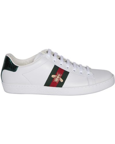 Gucci Ace Embroidered Leather Trainer - White