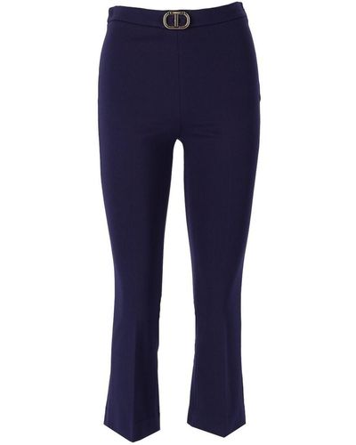 Twin Set Cropped Flare Pants - Blue