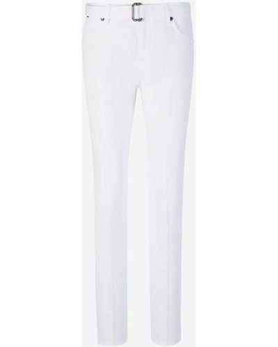 Tom Ford Belt Cotton Jeans - White