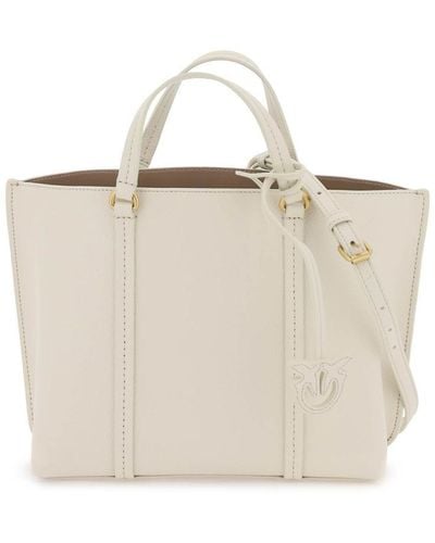 Pinko Carrie Shopper Classic Handbag - Natural