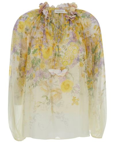 Zimmermann Blouse With Floral Print - Metallic