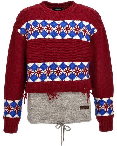 DSquared² Jacquard Sweater Sweater - Red