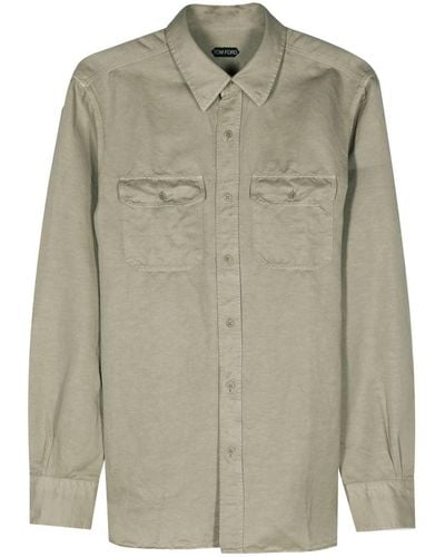 Tom Ford Long-sleeve Linen Blend Shirt - Green