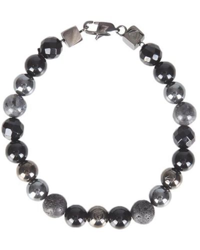 Northskull Bracelet With Multicolored Gems And Beads With Arrow Unisex - White