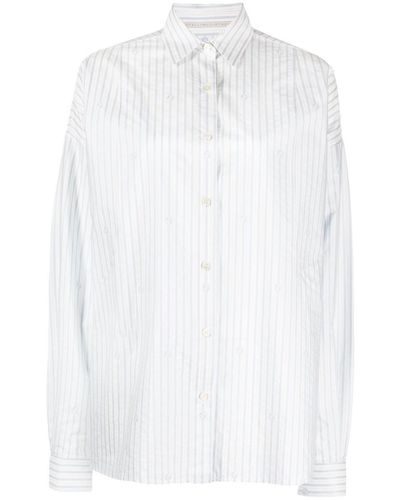Stella McCartney Stripe-print Long-sleeved Shirt - White