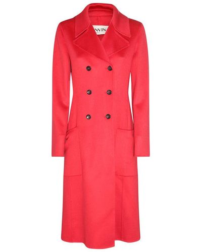 Lanvin Cashmere Long Coat - Red