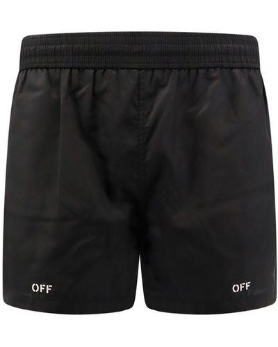 Off-White c/o Virgil Abloh Off- Swim Shorts With Logo Off - Black