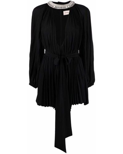 Alexandre Vauthier Crystal-embellished Pleated Mini Dress - Black