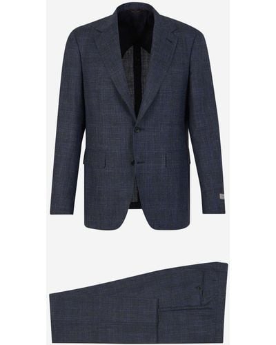 Canali Wool Textured Suit - Blue