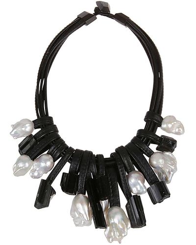 Monies Pearl Necklace - Black