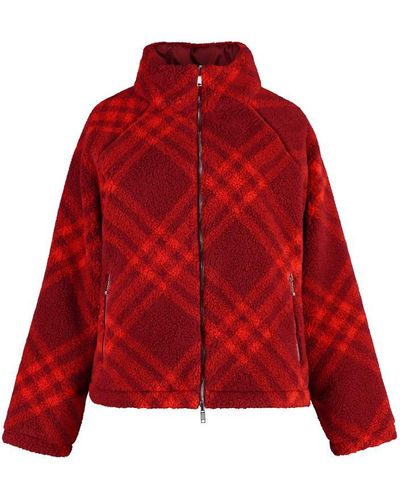 Burberry Reversible Check Fleece Jacket - Red