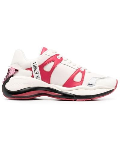 Emporio Armani Paneled Low-top Sneakers - Pink