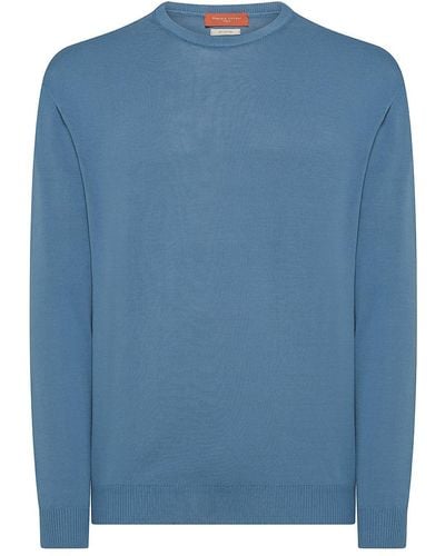 Daniele Fiesoli Lightweight Crewneck Cotton Sweater - Blue