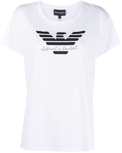 Emporio Armani Logo-print Cotton T-shirt - White