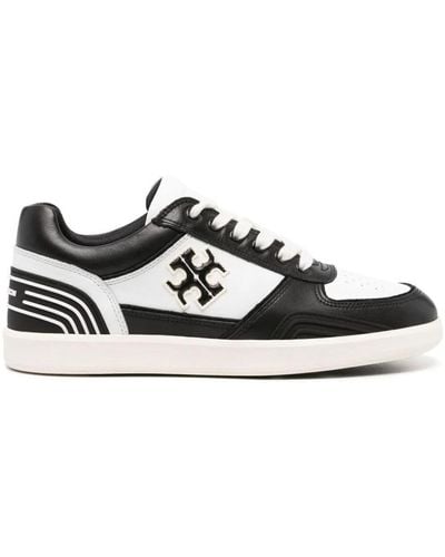 Tory Burch Clover Court Colour-block Leather Trainers - Black