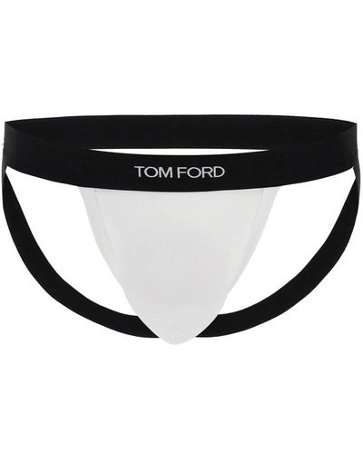 Tom Ford Logo Band Jockstrap With Slip - Black