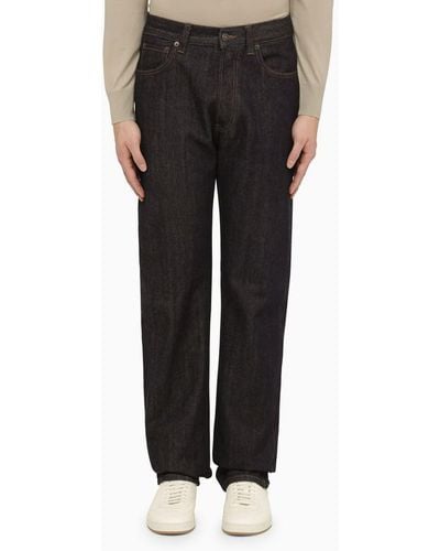 Loro Piana Shadow Blue Jeans In Denim And Cashmere - Black