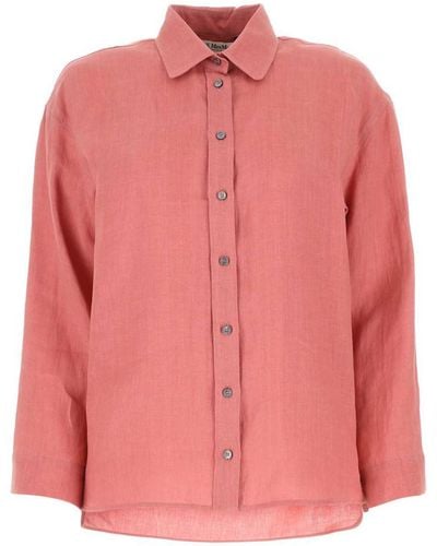 Max Mara Dark Linen Canard Shirt - Pink