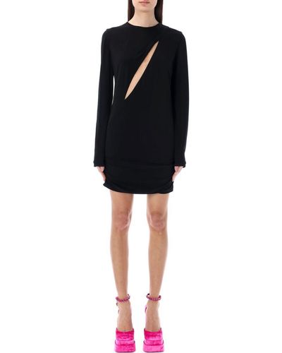 Versace Slashed Mini Dress - Black