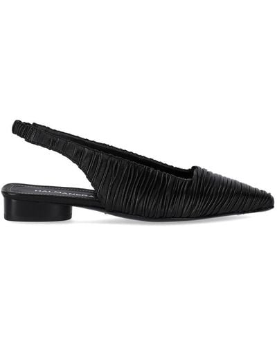 Halmanera Fold Black Slingback Ballet Flat Shoe