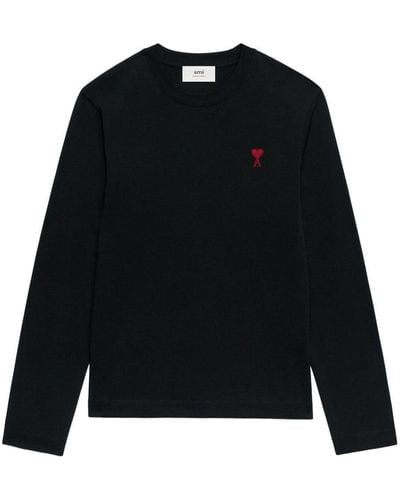 Ami Paris Ami De Coeur Cotton Sweatshirt - Black