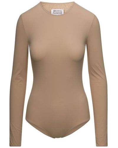 Maison Margiela Long Sleeved Bodysuit - Natural