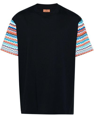 Missoni T-Shirt With Zigzag Sleeves - Black