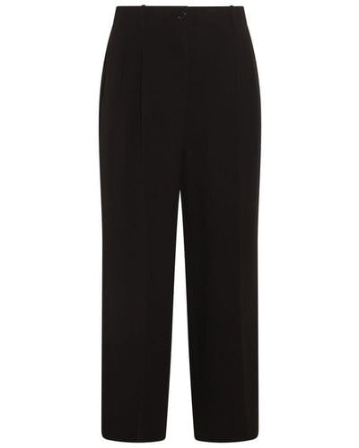 The Row Wool Trousers - Black