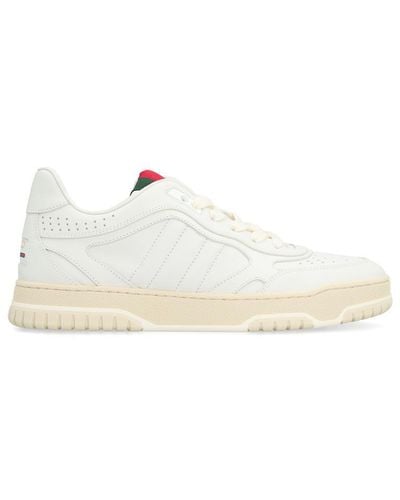Gucci Re-Web Leather Low-Top Trainers - White