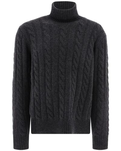 Polo Ralph Lauren Cable-knit Wool-cashmere Jumper - Black