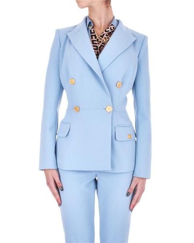 Elisabetta Franchi Double-breasted Buttoned Blazer - Blue