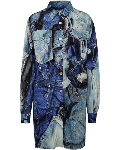 Moschino Jeans Blue Polyester Dress