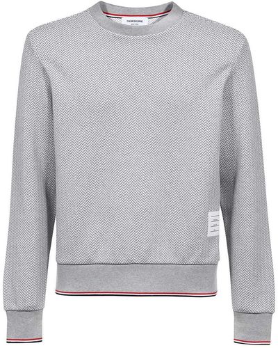 Thom Browne Cotton Crew-neck Sweatshirt - Grey