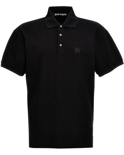 Palm Angels 'Monogram' Polo Shirt - Black