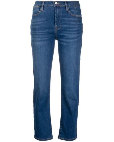 FRAME Mid-rise Cropped Jeans - Blue