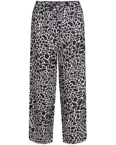 Karl Lagerfeld Giraffe-print Wide-leg Pants - White
