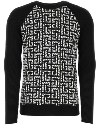 Balmain Monogram Jumper - Black