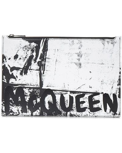 Alexander McQueen Mcqueen Graffiti Clutch - White