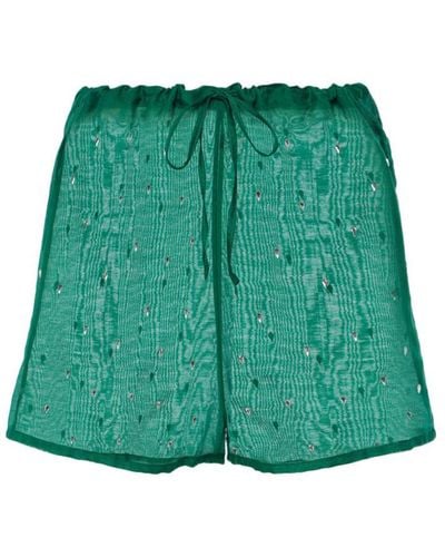 Oséree Gem Shorts In Cotton And Silk - Green