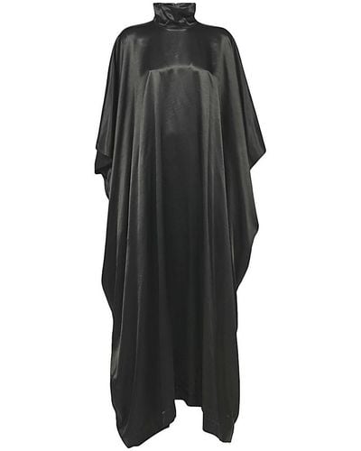 Balenciaga Satin Long Dress - Black