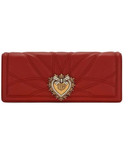 Dolce & Gabbana Devotion Leather Crossbody Bag - Red