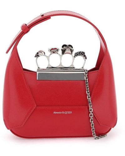 Alexander McQueen 'the Jeweled Hobo' Mini Bag - Red