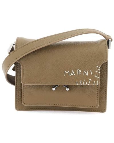 Marni Mini Soft Trunk Shoulder Bag - Brown