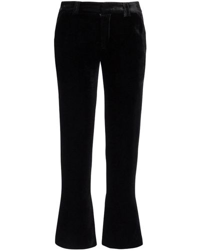 Balmain Cropped Velvet Trousers - Black